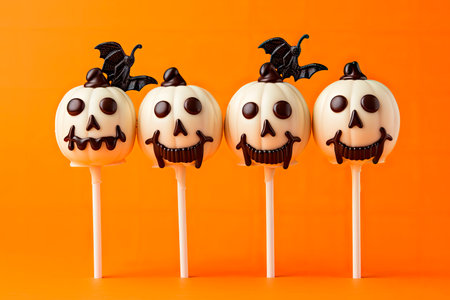halloween cake pop with pumpkin shapeの素材