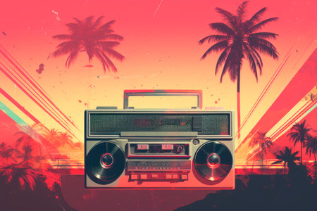 vintage stereo shortlist retro designの素材