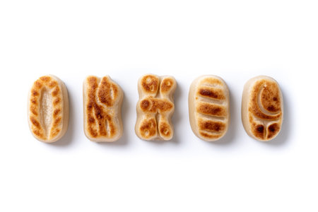 Christmas marzipan sweets isolated on white backgroundの写真素材