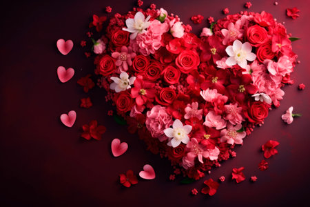 Beautiful background with flowers for Valentine's day congratulation.の素材