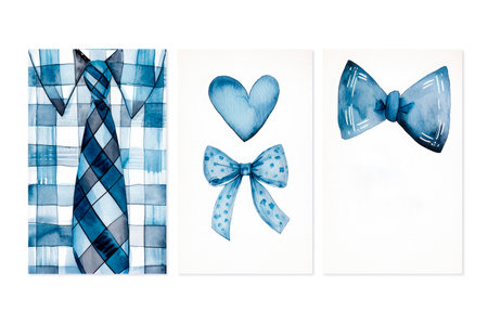 blue watercolor illustration background for fathers dayの素材