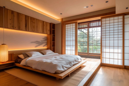 modern japandi bedroom styleの素材