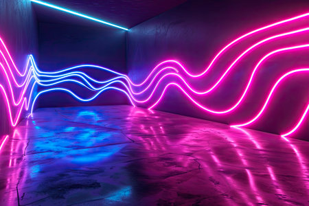 abstract background with neon lightsの素材