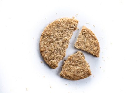 Healthy oatmeal cookies isolated on white background