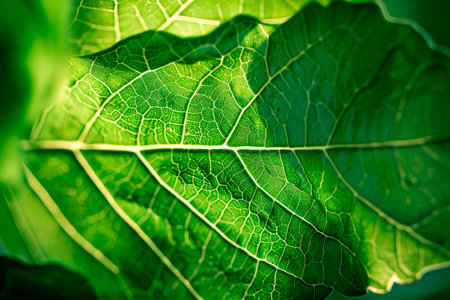 macro photography of a green leafの素材