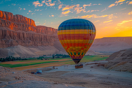 hot air balloon festival flying on the dessertの素材