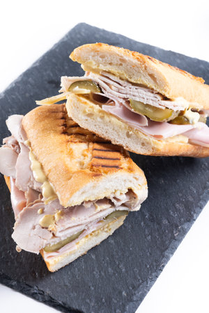 Traditional sandwich isolated on white backgroundの写真素材