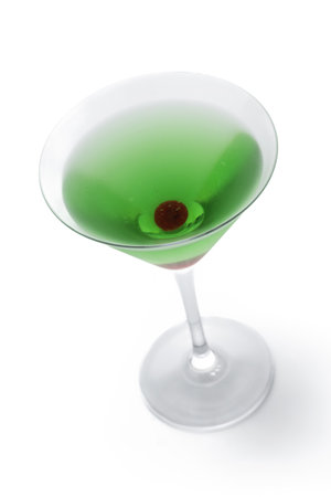 Japanese slipper cocktail isolated on white backgroundの写真素材