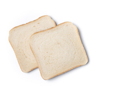 Slices of White Bread isolated on White Backgroundの写真素材