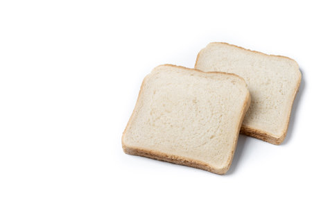 Slice of White Bread isolated on white background