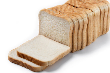 Slice of White Bread isolated on white background