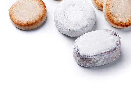 Traditional Spanish Christmas sweets assortment isolated on white backgroundの写真素材