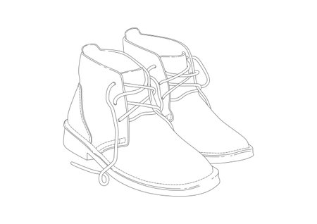 sketch of a pair of shoes on a white background.のイラスト素材