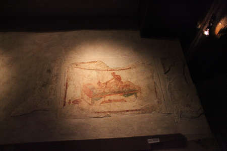 Italy, Pompeii ancient city, Vesuvius volcano, ruinsのeditorial素材