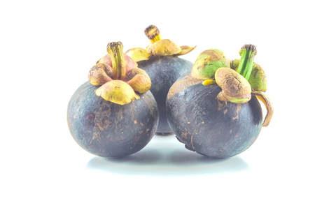 Stock Photo Mangosteens fruit on white backgroundの写真素材