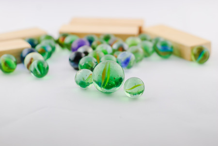 Toy marbles, isolated on a white 