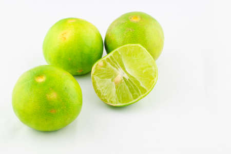 Citrus lime fruit isolated on white background cutout