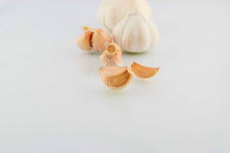 garlic closeup isolated on white background imageの写真素材