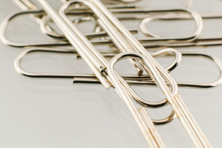 Paper clip isolated on white background imageの写真素材