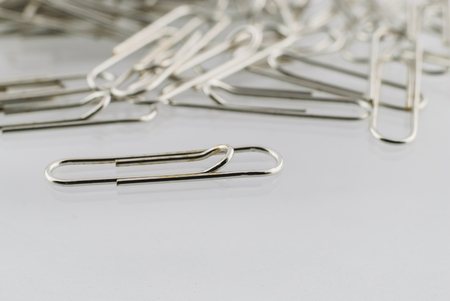 Paper clip isolated on white background imageの写真素材
