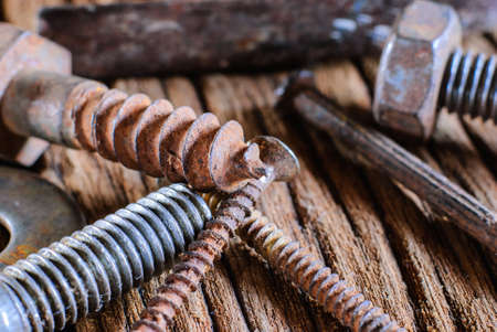 Different screws and other parts close upの写真素材