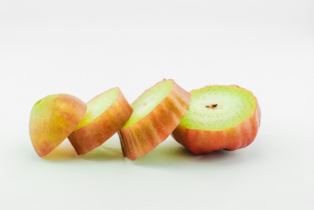 Bell fruit or rose apple isolated on white backgroundの写真素材
