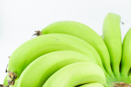 Bunch Green banana isolated on white backgroundの写真素材