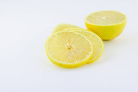 Fresh lemon isolated on a white backgroundの写真素材