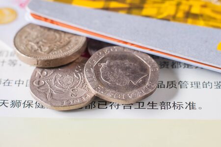 coins in full frame background. Shallow focus.