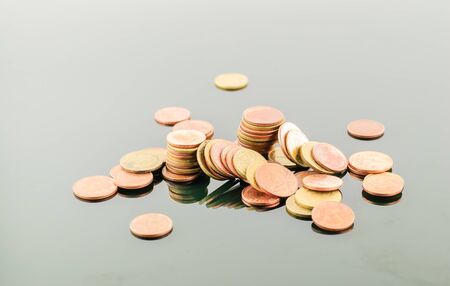 Thai coins baht Isolate on black background.