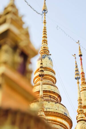 big gold  pagoda in  temple at  thailand