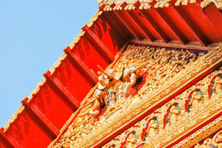 Pattern of Thai style molding art at temple