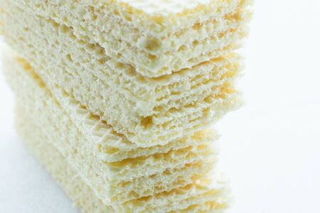 Stack of fresh baked cookies isolated on a white backgroundの写真素材