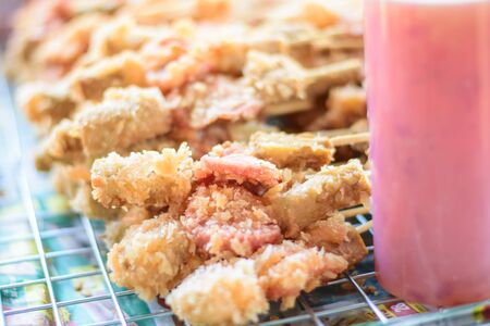 street fast food meatball barbecue in thailandの写真素材