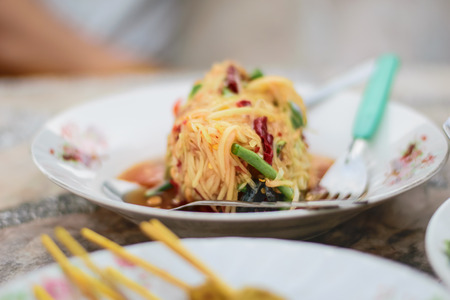 Som Tum Thai papaya salad. Traditional Thai foodの写真素材