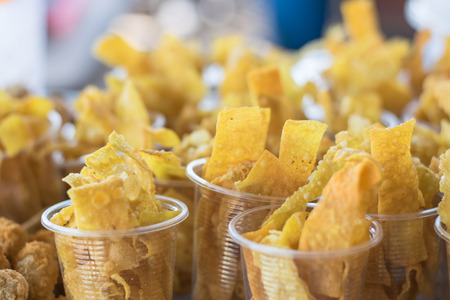 Deep fried wonton, Deep fried dumpling on table