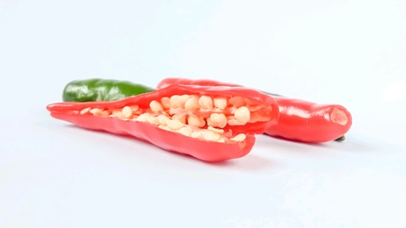 Chili on white background