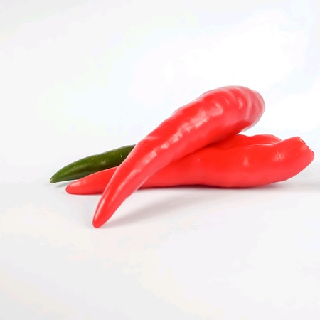 Chili on white backgroundの素材