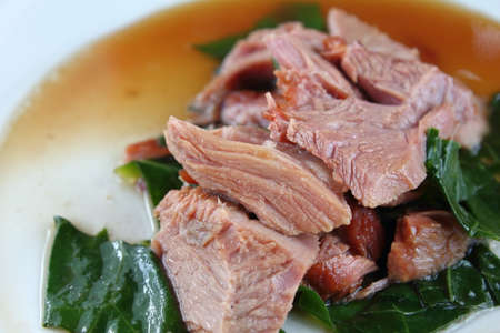 Stewed pork leg delicious in street foodの写真素材