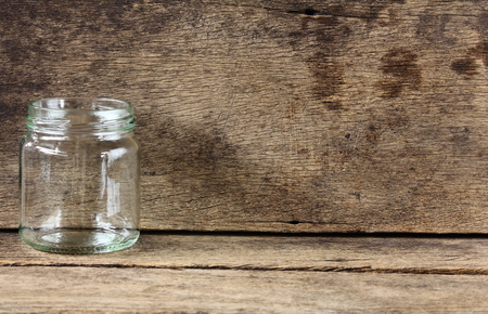 glass on old wooden and old wood textureの写真素材