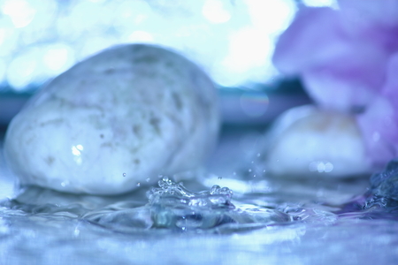Beautiful fresh drop water in fresh nature on backgroundの写真素材