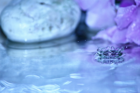 Beautiful fresh drop water in fresh nature on backgroundの写真素材