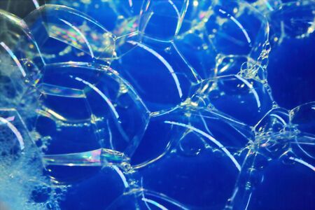 beautiful soap bubble in macro for backgroundの写真素材