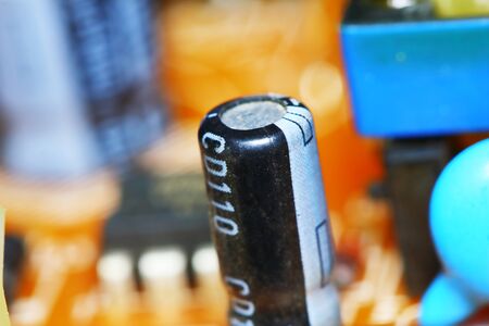 electonic circuit board for computer in macro photography for electric background
