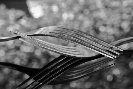 fork on close up for eat food in restaurant for background