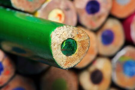 many pencil color for drawing in macro for backgroundの写真素材