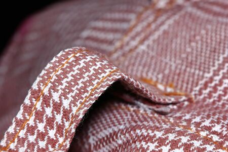 beautiful red and white texture of cloth in abstract macro for beautiful backgroundの写真素材
