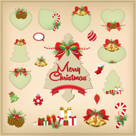 Set of Christmas frame,vector border christmas, picture frame designのイラスト素材