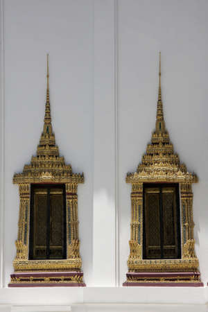 Traditional Thai style church windowの写真素材