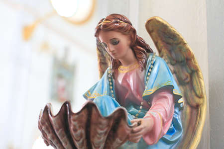 angel on churchの写真素材